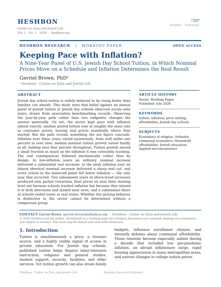 First page of the whitepaper Keeping Pace with Inflation