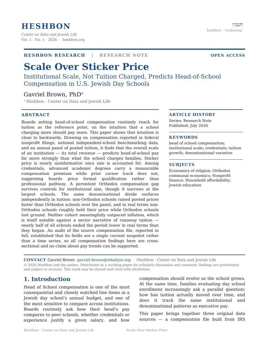 First page of the white paper Scale Over Sticker Price