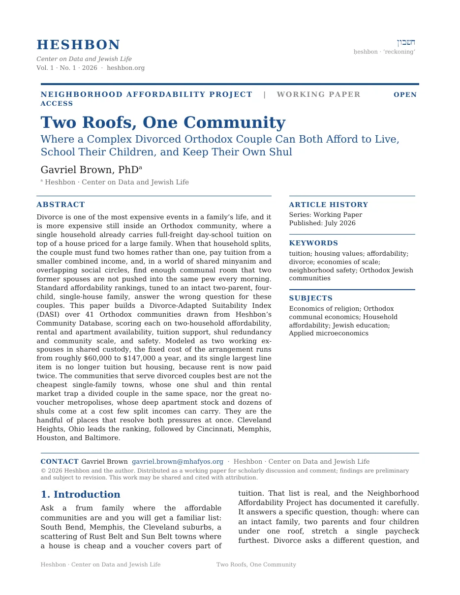 First page of the whitepaper Two Roofs, One Community